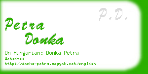 petra donka business card